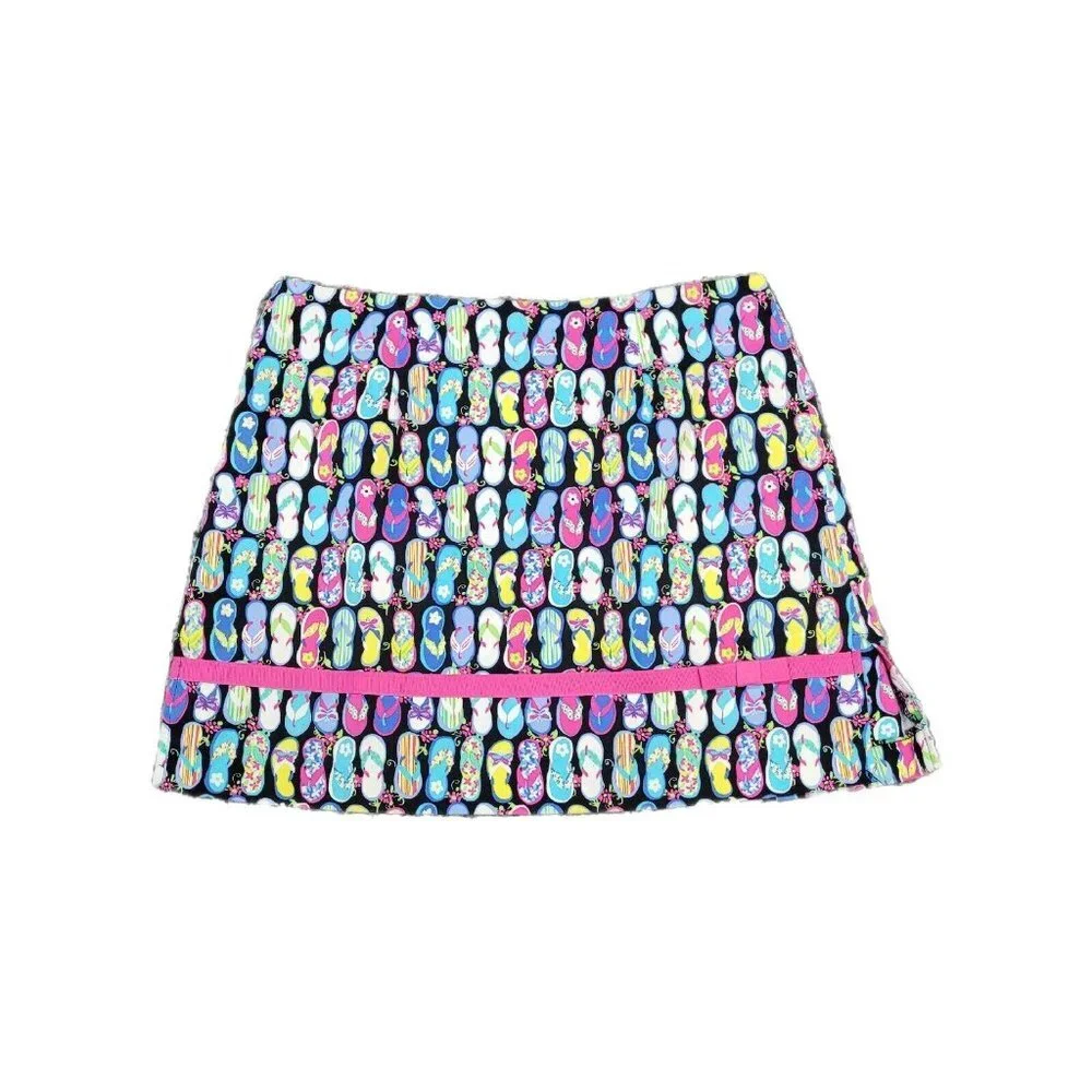 Bamboo Traders Size 6 Skort Skirt Novelty Barbiecore Pink Ribbon Trim Stretchy - Picture 1 of 10